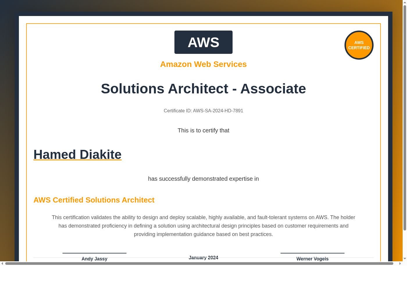 AWS Certified Solutions Architect